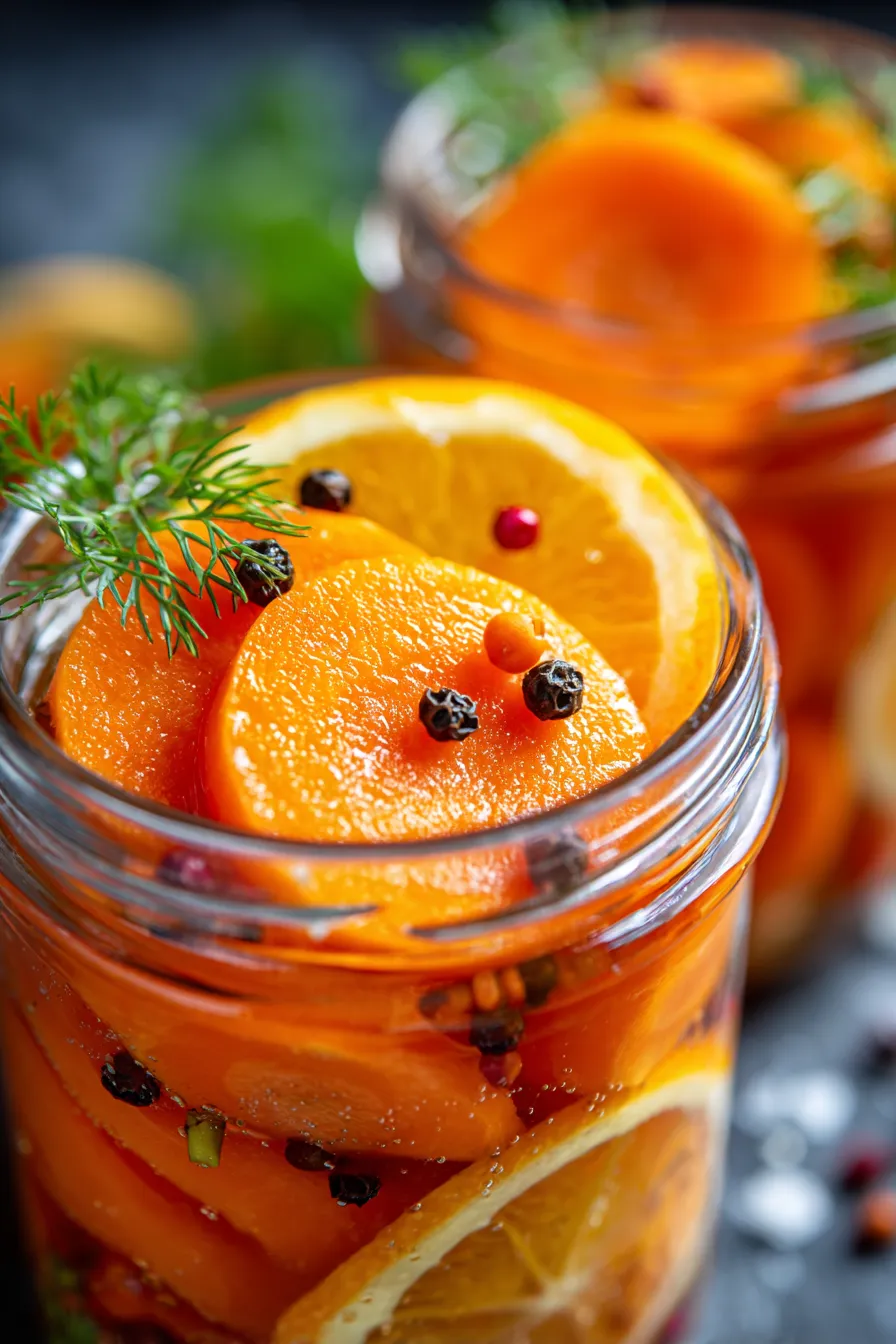 assorted pickled carrots varieties overhead