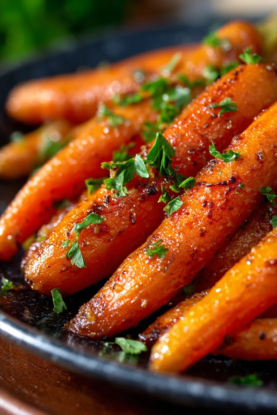 Baked Carrots with Brown Sugar-caramelized-closeup