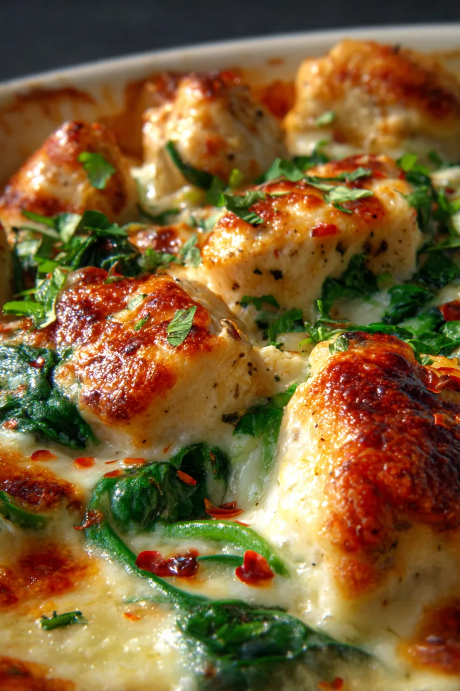 Chicken and Spinach Casserole with Cream Cheese-baking-dish