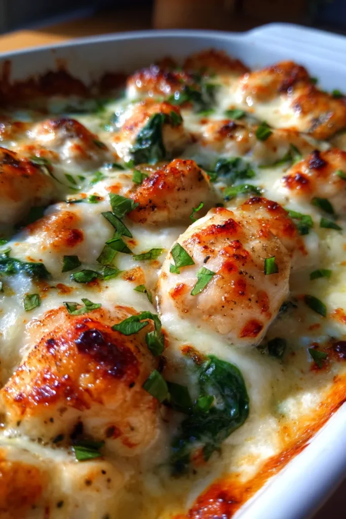 Creamy Chicken Spinach Casserole – Easy & Delicious!