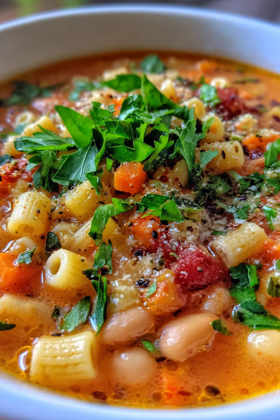 Comfort food pasta fagioli