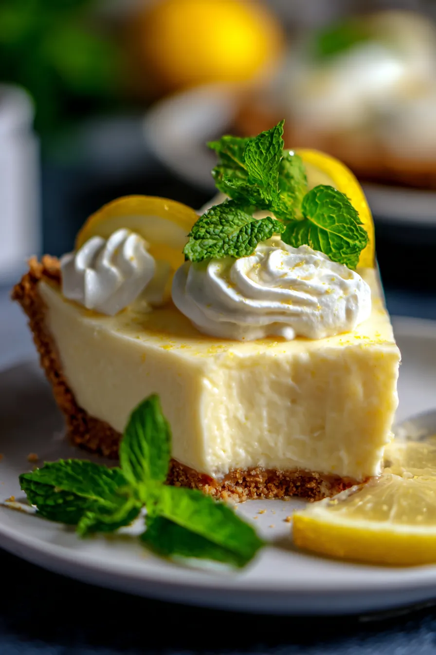 Condensed Milk Lemon Pie-slice-closeup-texture