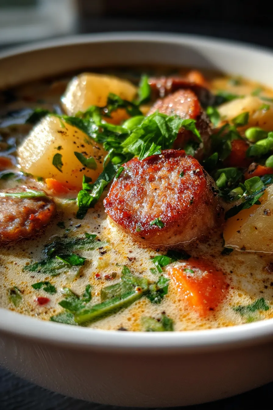 Cozy Crockpot Soup Recipes with Potatoes | Creamy Sausage & One Pot Fall Soups - ingredients - overhead