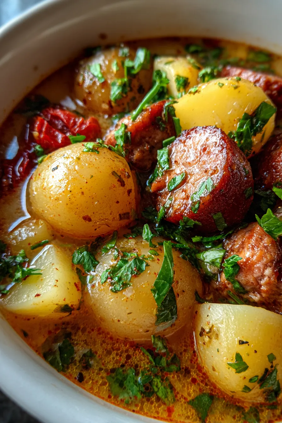 Cozy Crockpot Soup Recipes with Potatoes | Creamy Sausage & One Pot Fall Soups - texture - close-up