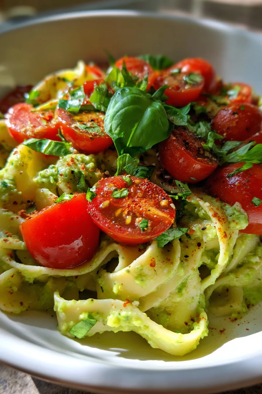 Creamy 15 Minute Avocado Pasta | Eat With Clarity-texture-closeup