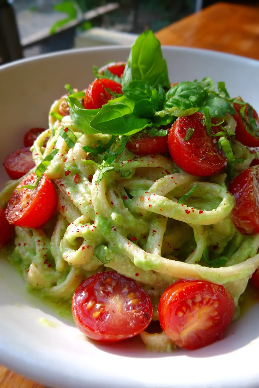 Creamy 15 Minute Avocado Pasta | Eat With Clarity-vegan-meal