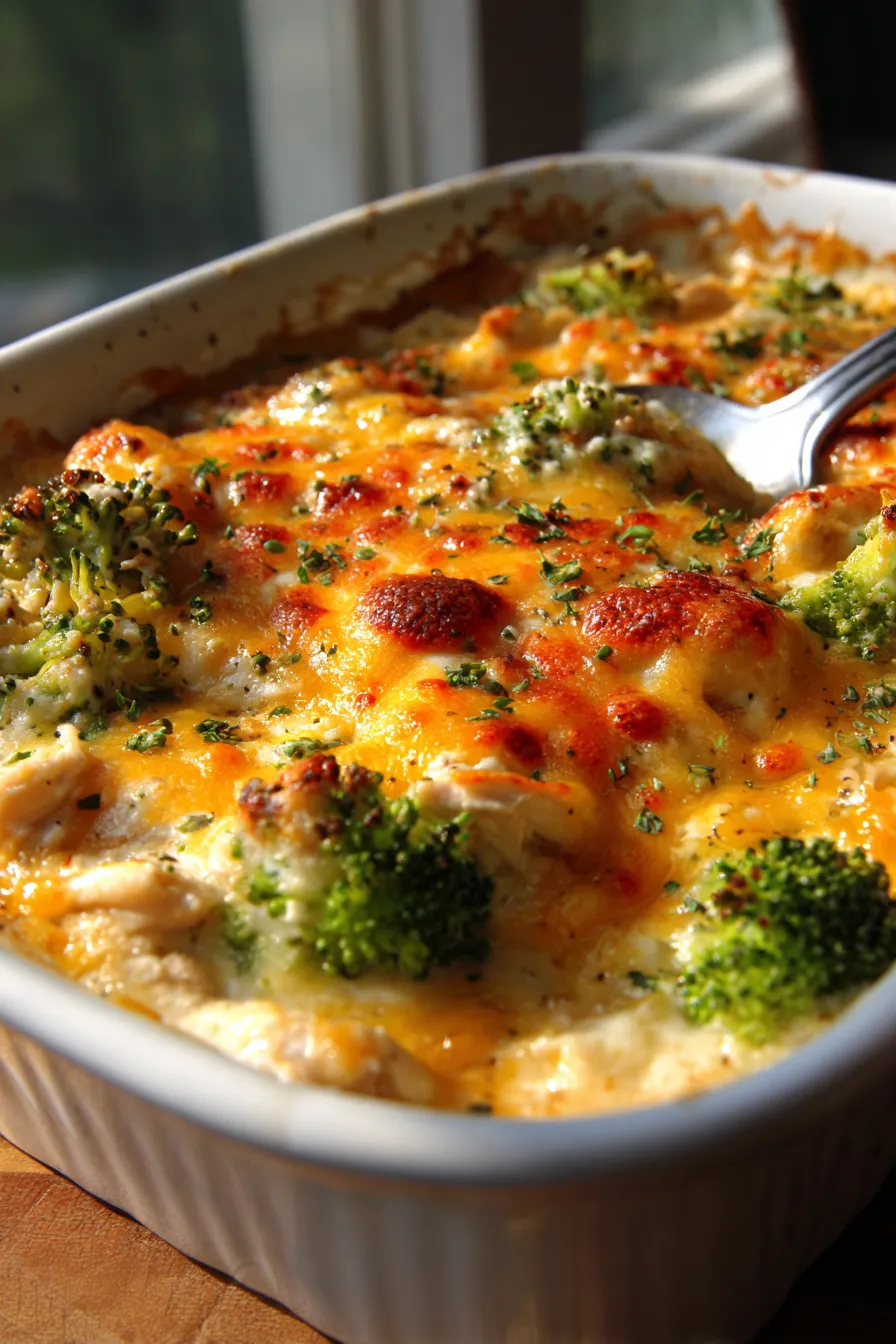 Creamy Low Carb Chicken Casserole (No Noodle Comfort!)-finished-dish