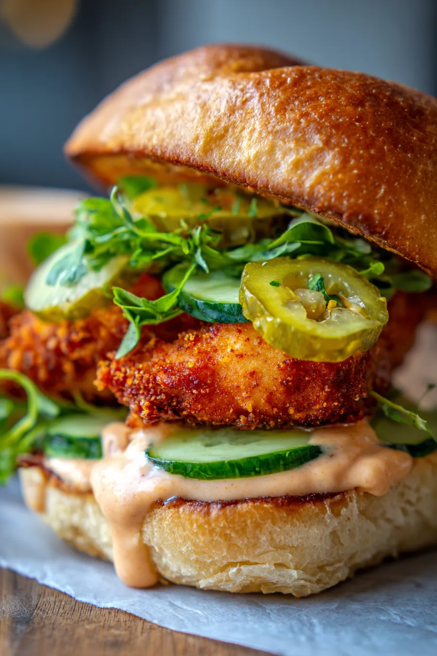 Crispy Chicken Sandwich at Home-bun-lettuce
