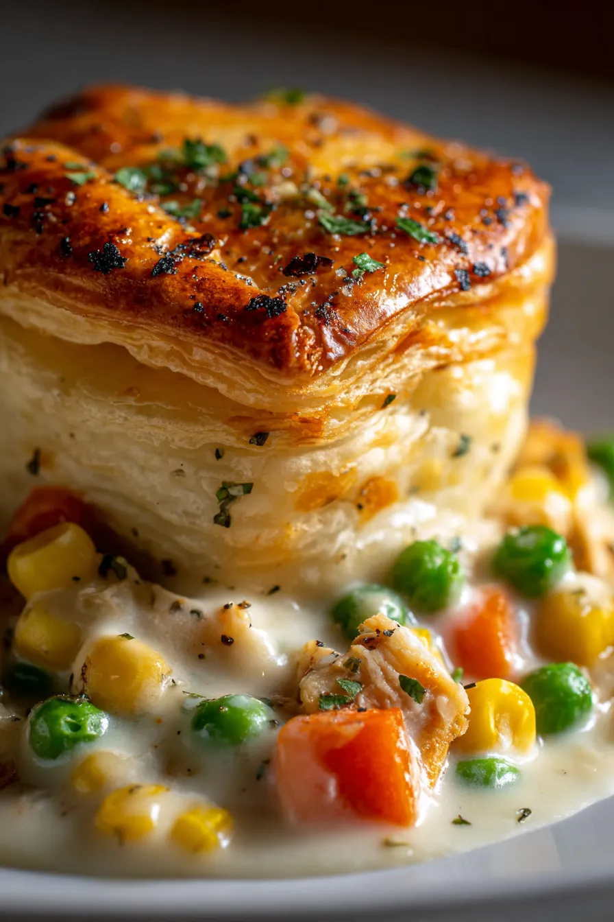Crock Pot Chicken Pot Pie-creamy filling-tender chicken