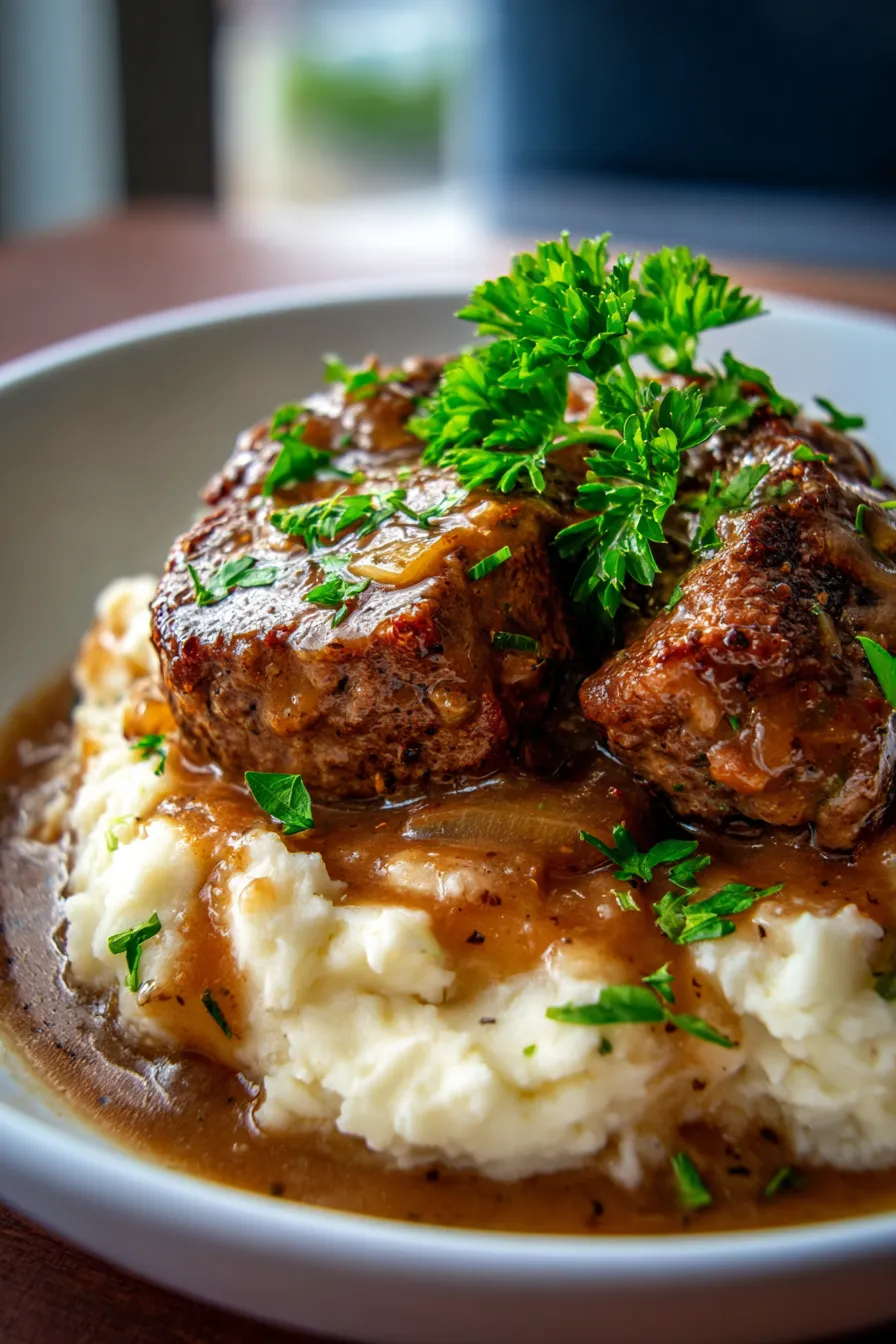 Crock Pot Cube Steak and Gravy-hearty-closeup