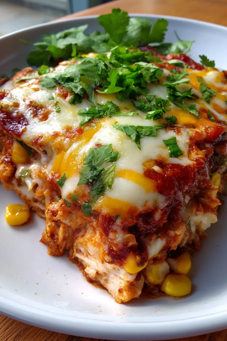 Crockpot Chicken Enchilada Casserole-slowcooker-meal