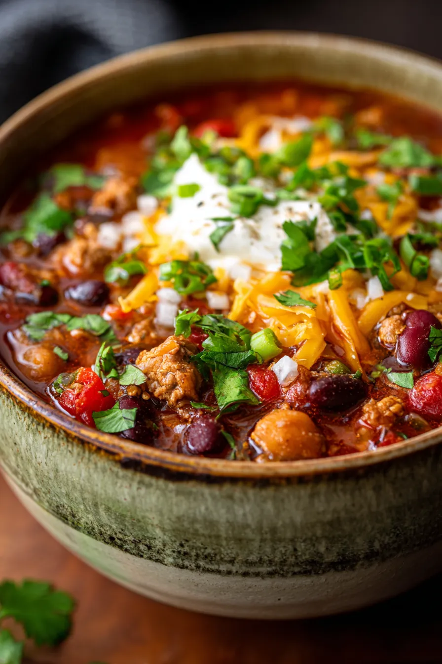 Crockpot Chili (Slow Cooker Chili) Recipe-cooking-closeup