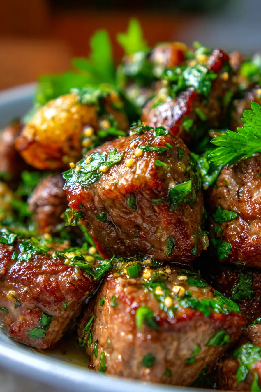 Crockpot Garlic Butter Steak Bites-family-dinner-table