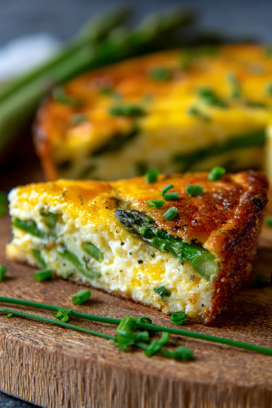Crustless Asparagus Quiche - Gluten Free-warm-table setting-natural light