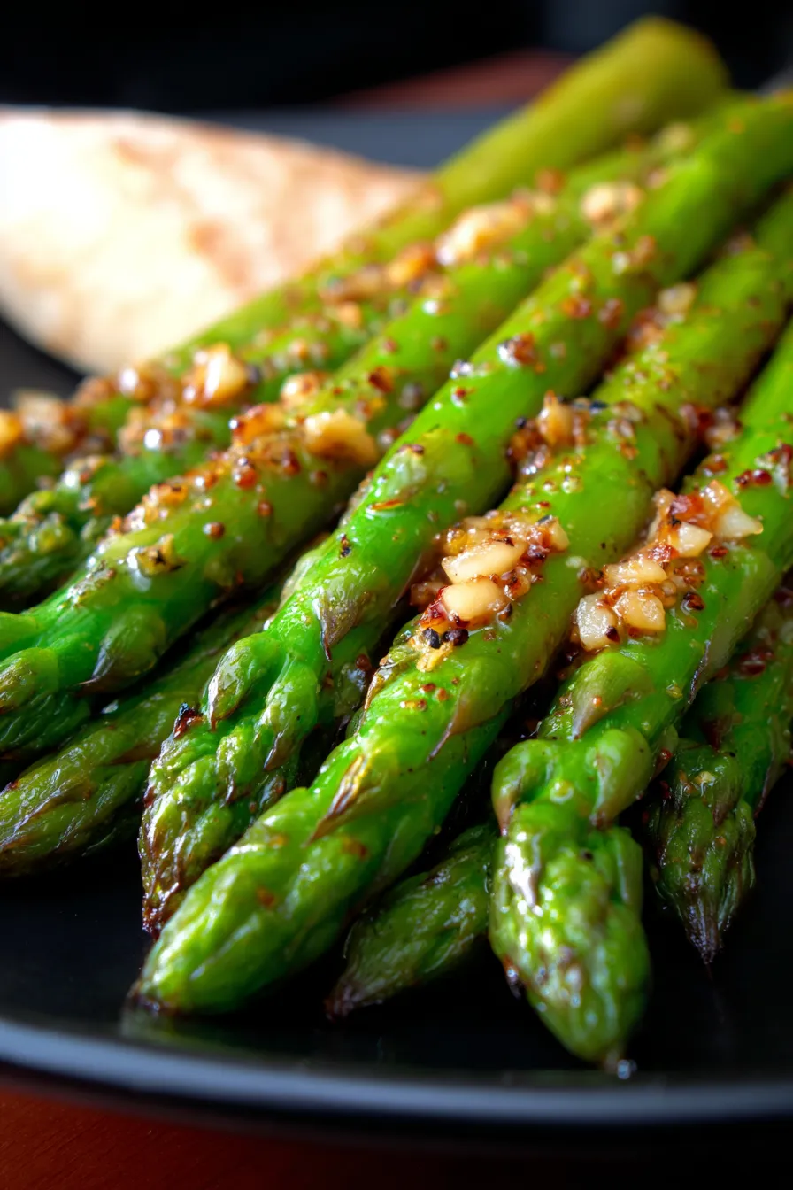 Dijon Roasted Garlic Asparagus-serving-side