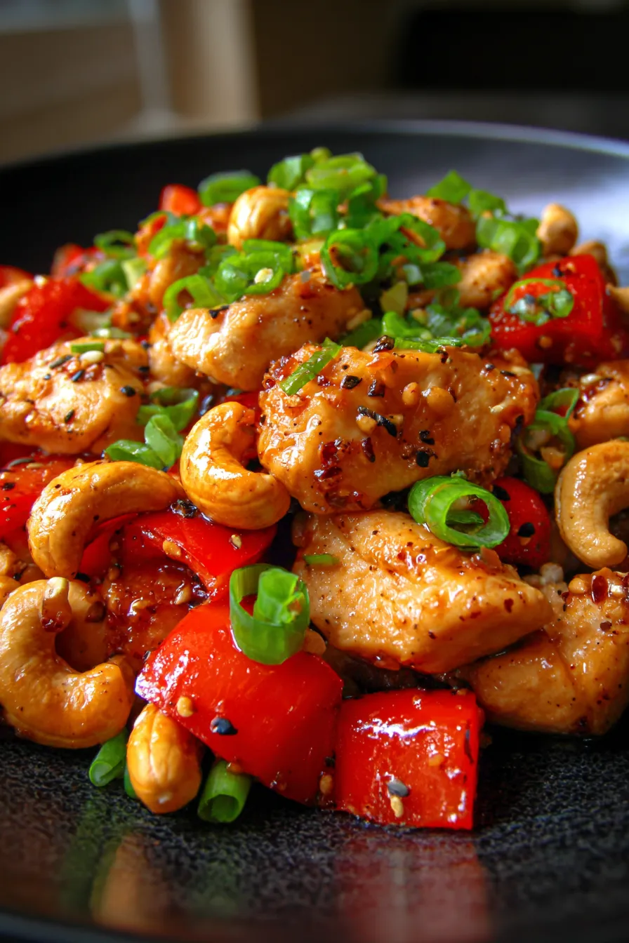 Easy Cashew Chicken ingredients prep