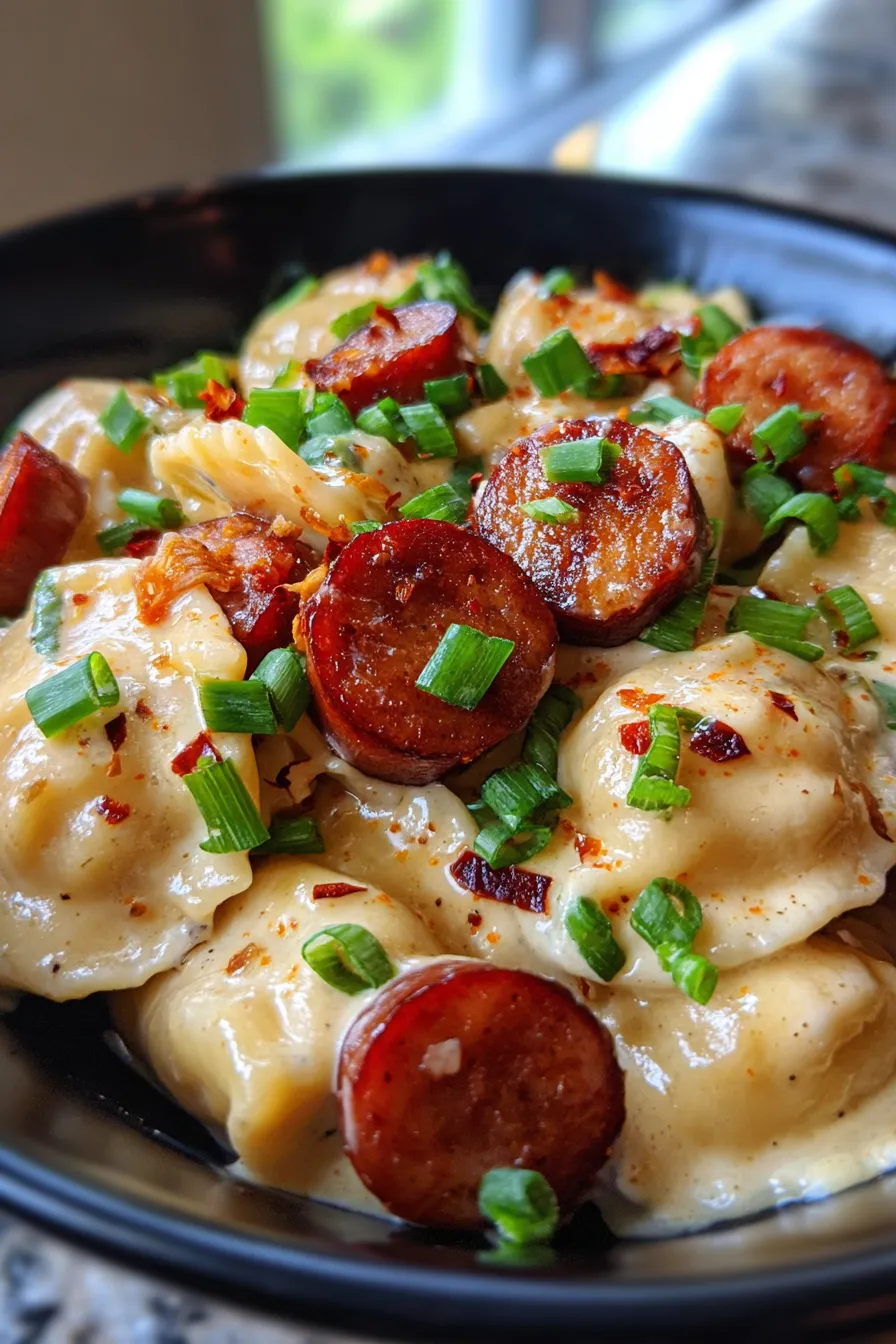 Easy Crockpot Pierogi Casserole With Kielbasa – Creamy Slow Cooker Dinner Recipe-ingredients-prep