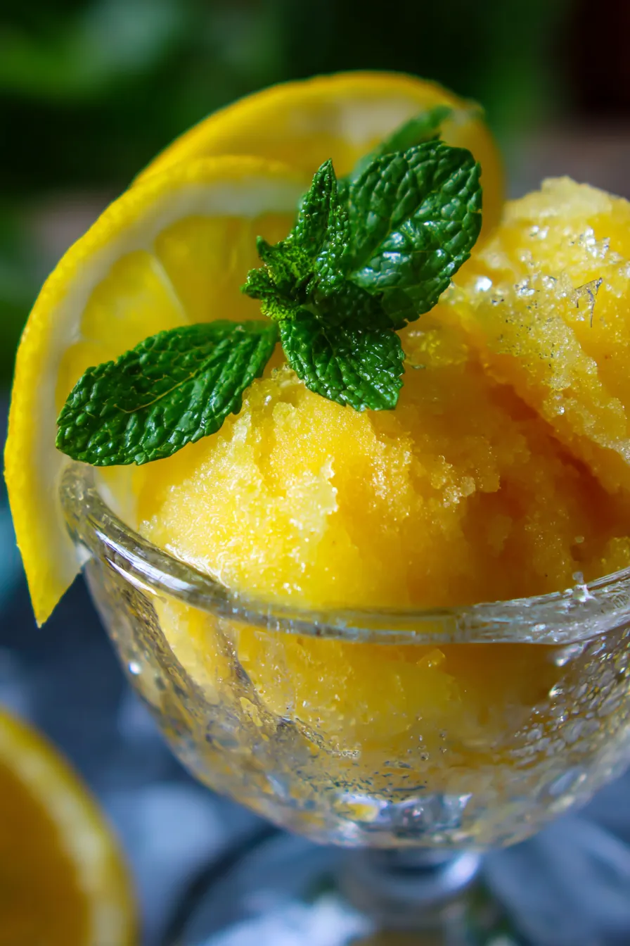 fresh lemon sorbet bowl