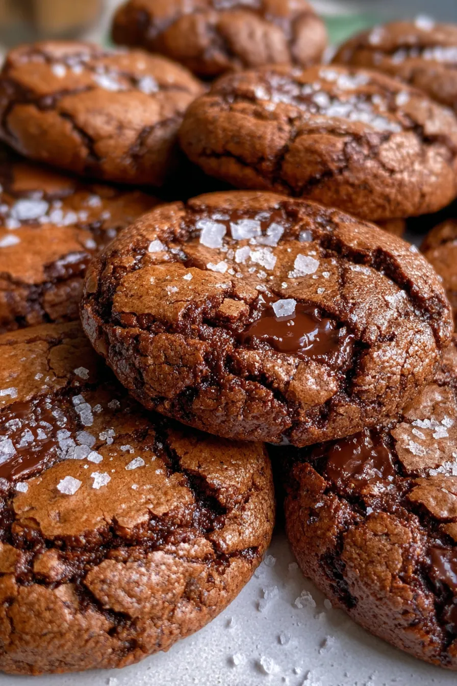fudgy brownie cookies texture closeup