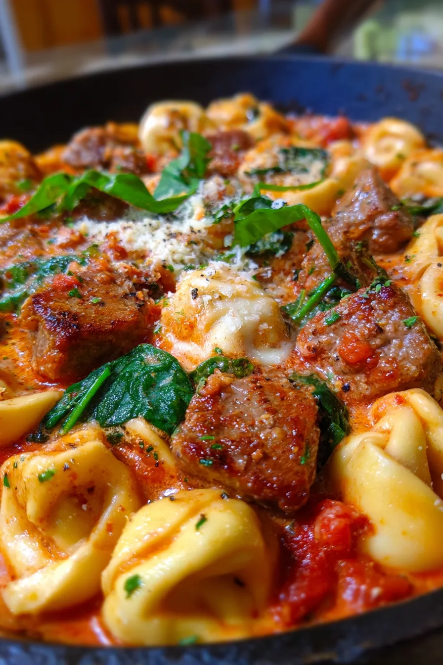 Garlic Steak Tortellini Skillet-serving-suggestion