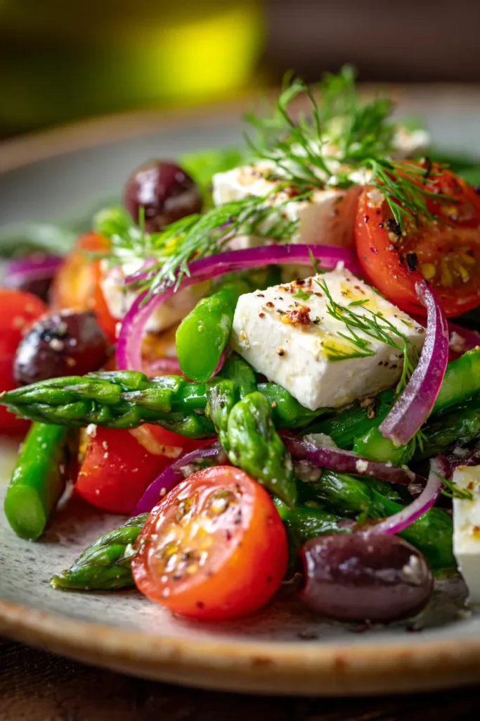 Greek Asparagus Salad • Olive & Mango: Fresh & Easy Recipe