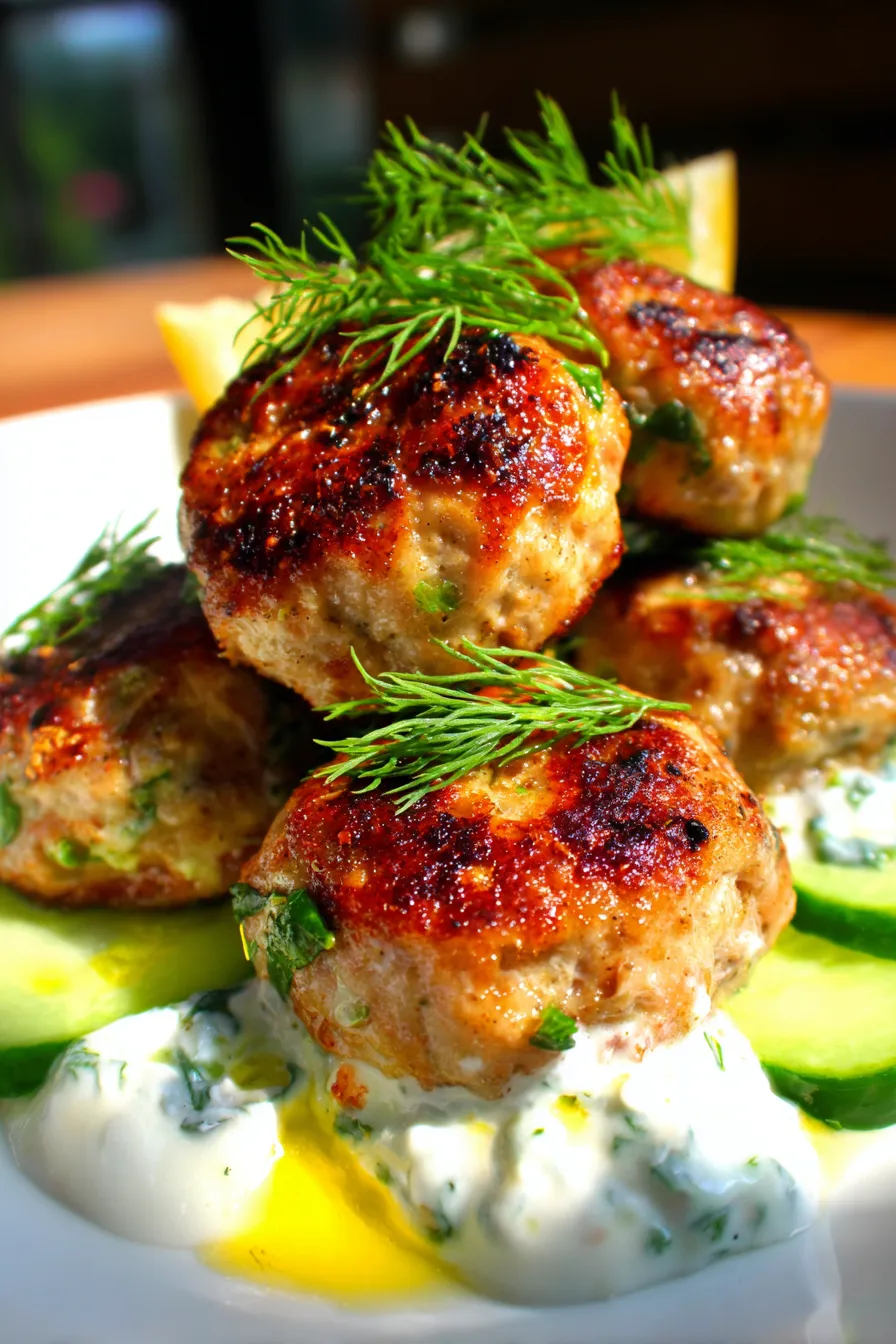 Greek Turkey Meatballs with Tzatziki-meal-bowl