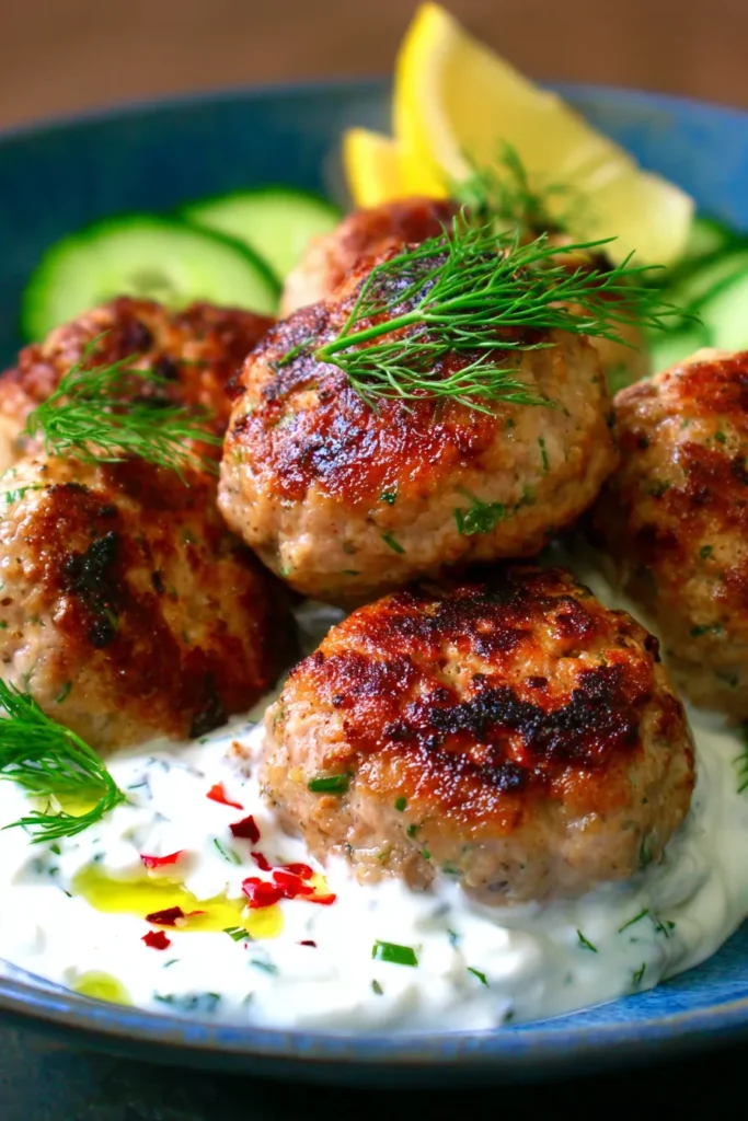 Greek Turkey Meatballs with Tzatziki – Easy & Healthy!