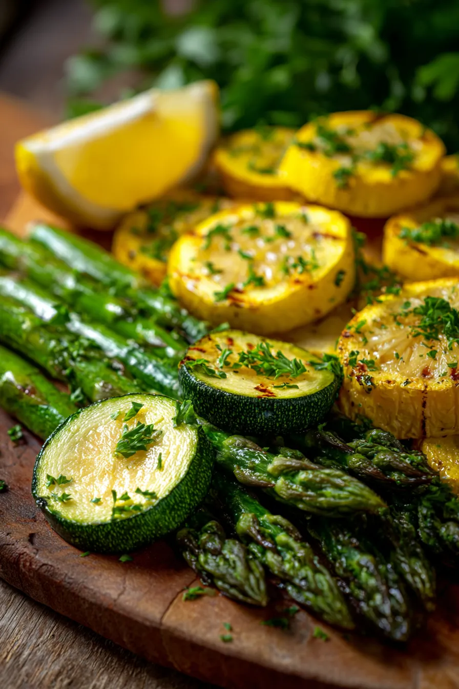 Healthy Asparagus with Zucchini and Squash-texture-closeup