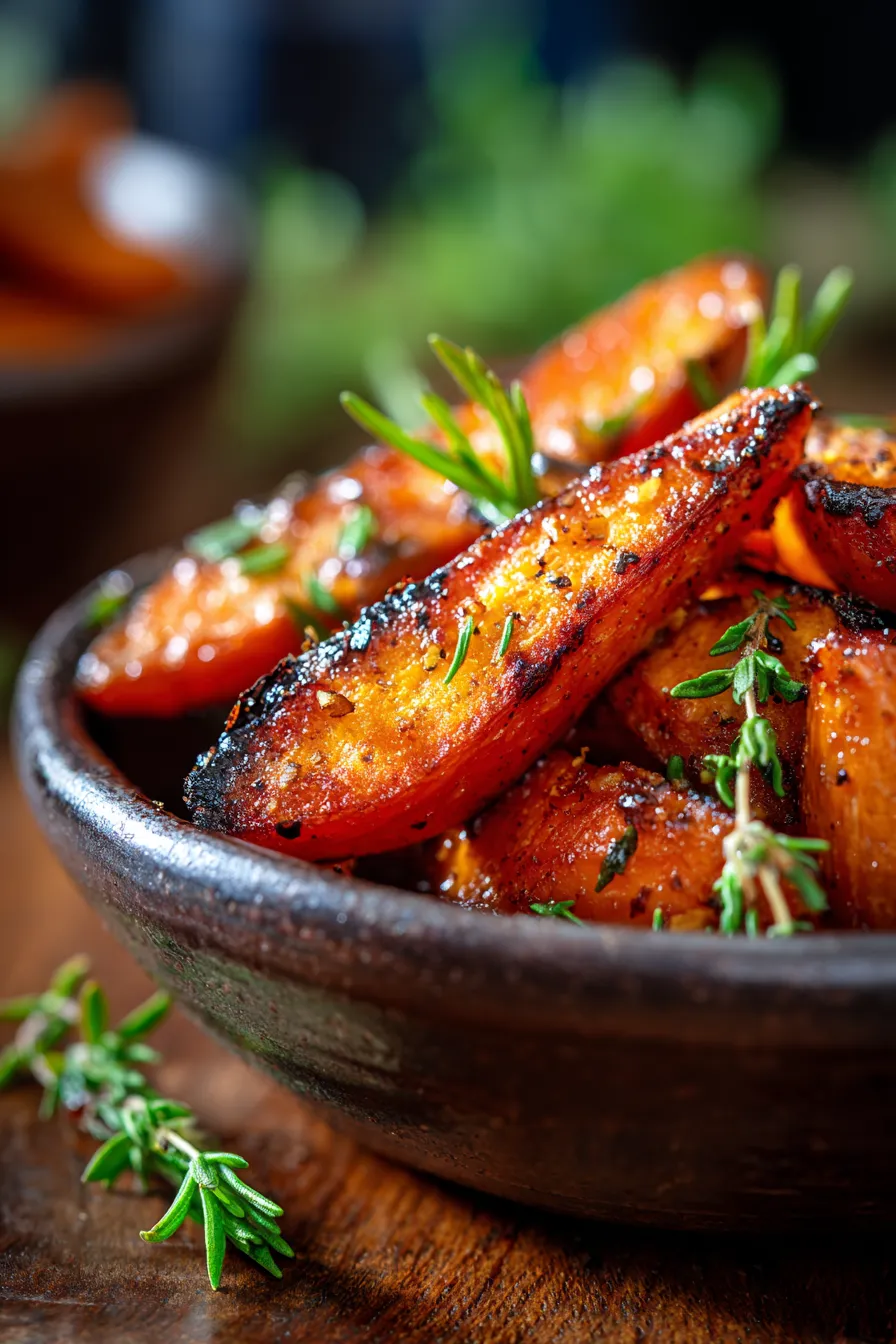 Healthy baked sweet potato and carrot medley
