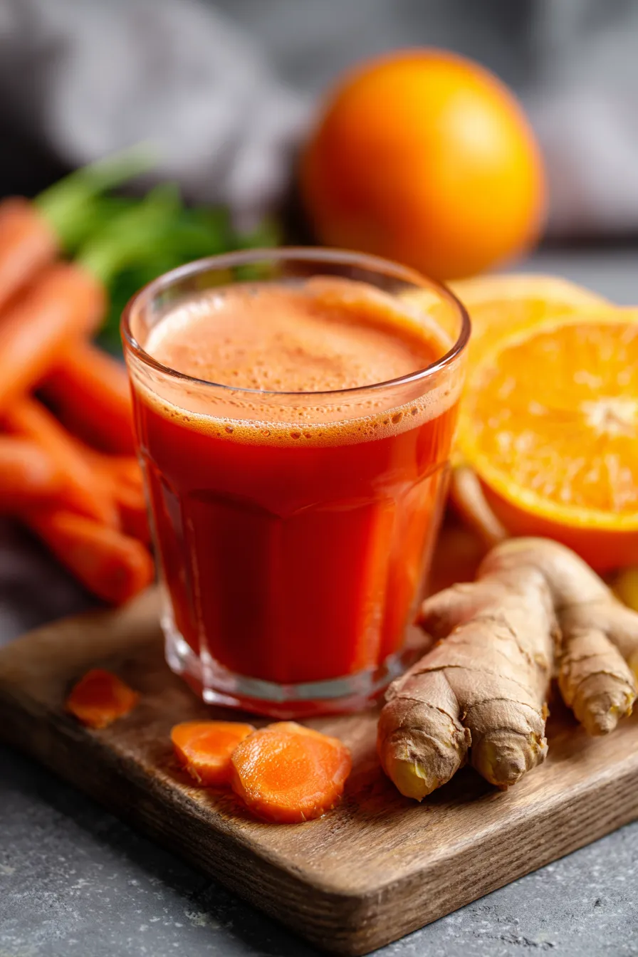 Healthy juice recipe - bright colors - kitchen counter