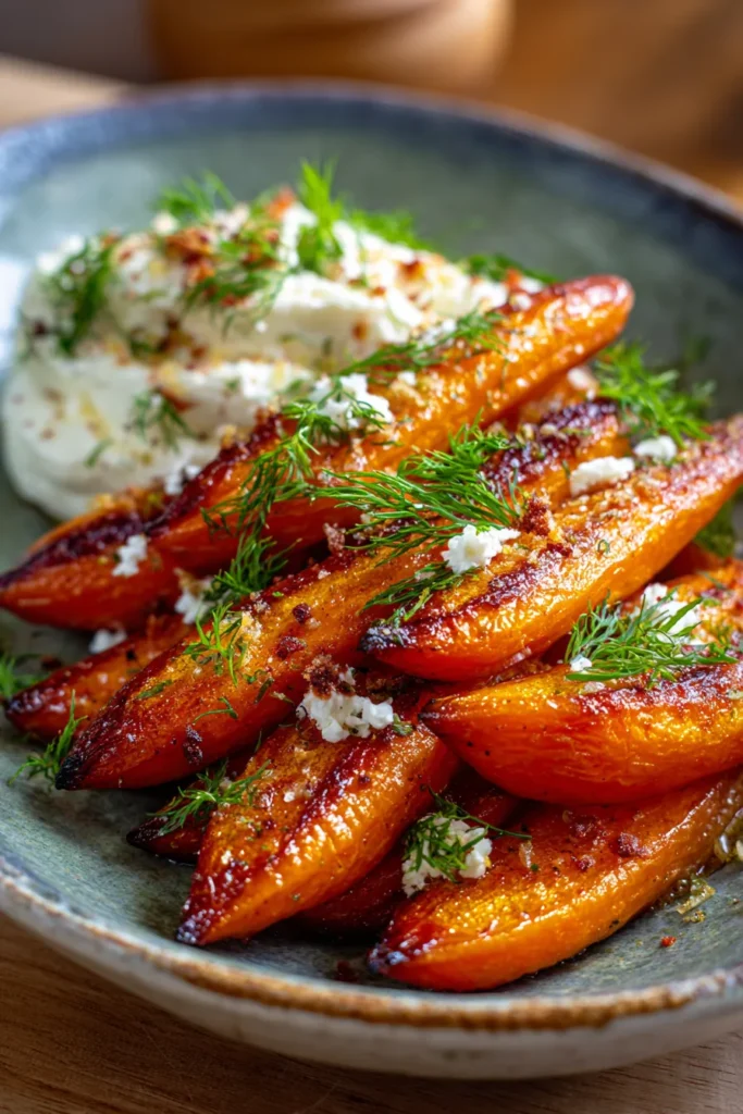 Honey Caramelized Carrots with Whipped Feta | Healthy Vegetarian