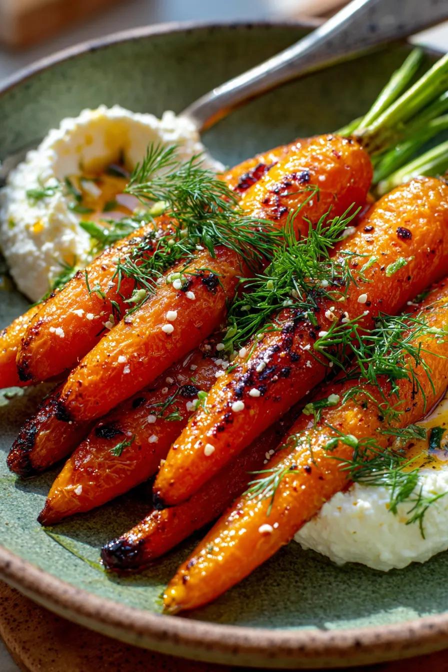 Honey Caramelised Carrots With Whipped Feta-serving-table