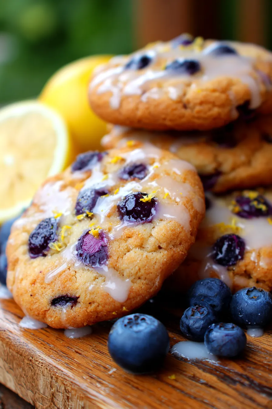 Lemon Blueberry Cookies (Soft and Chewy) - Olives + Thyme-stack-drizzle
