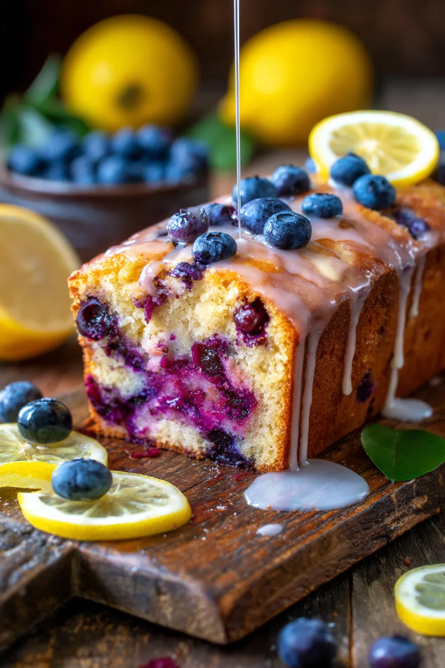 Lemon Blueberry Yogurt Loaf-texture-closeup