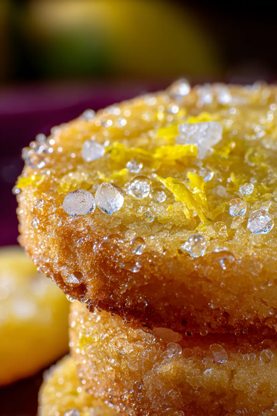 lemon sugar cookie closeup texture