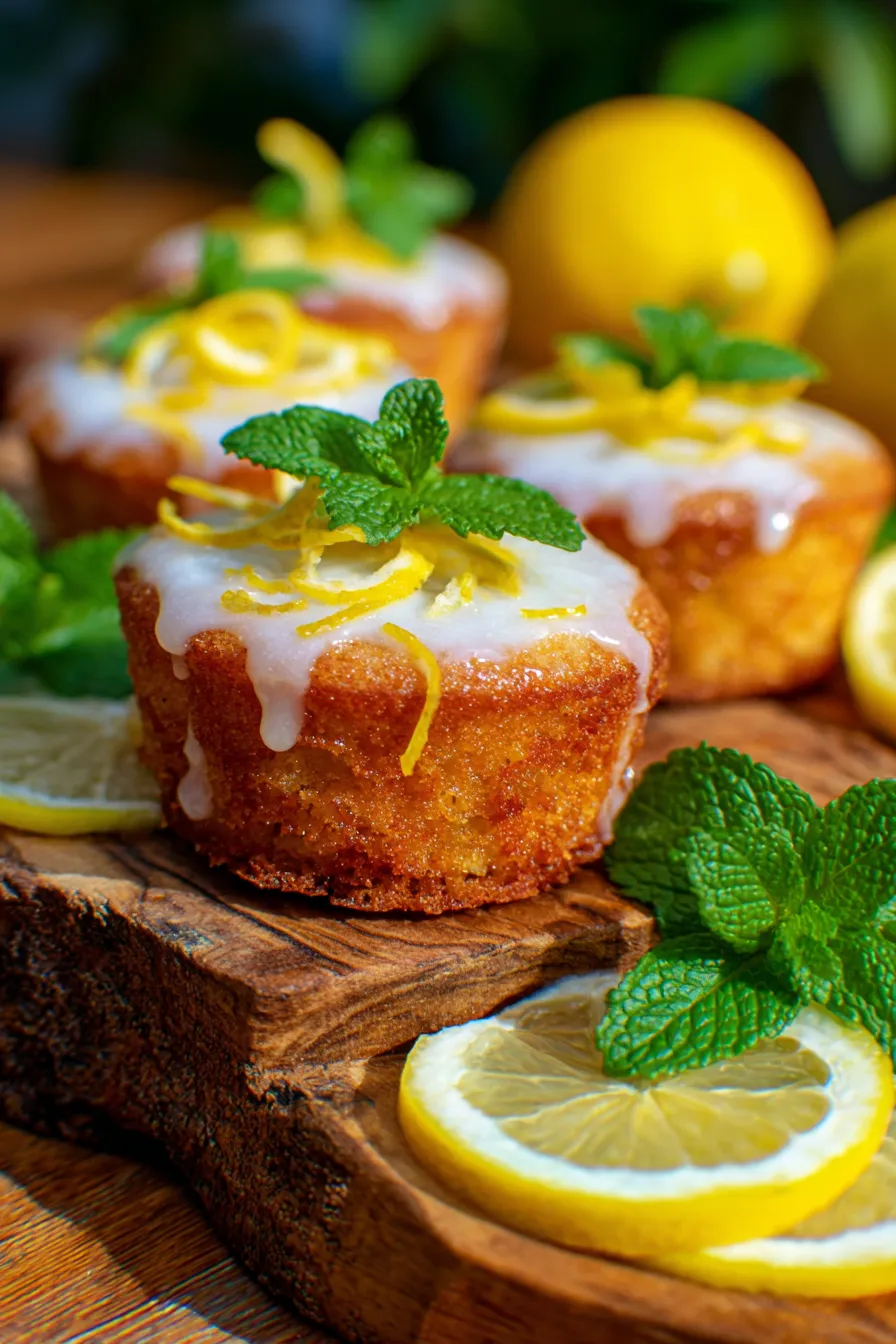 Mini Lemon Drop Cakes-ingredients-overhead