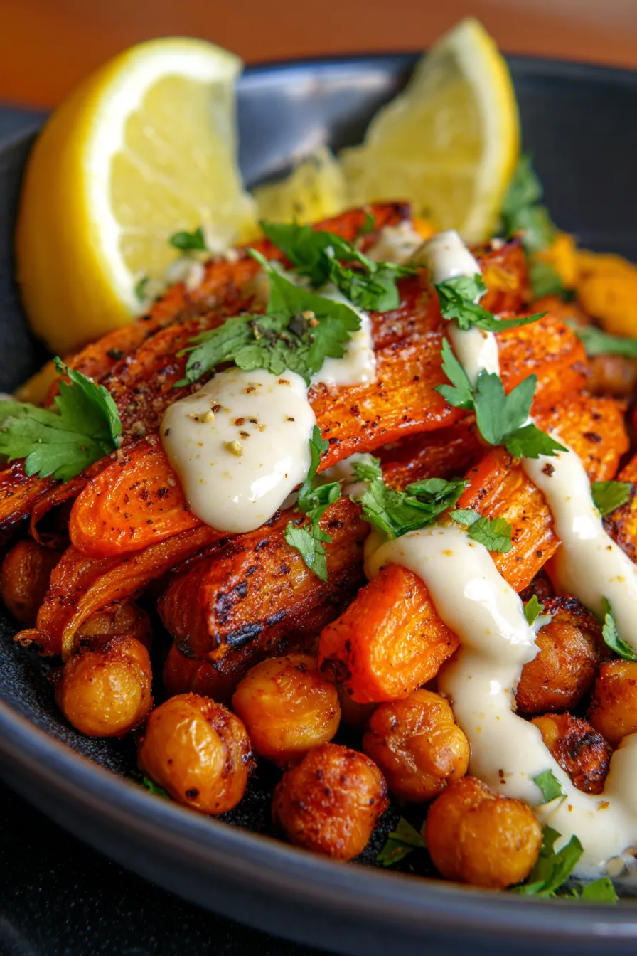 One-Pan Roasted Carrot and Chickpea Bowl-ingredients-arranged