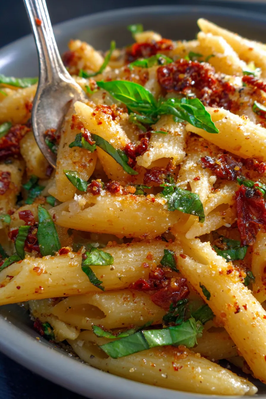 One-Pan Sun-dried Tomato Pasta-served-dish