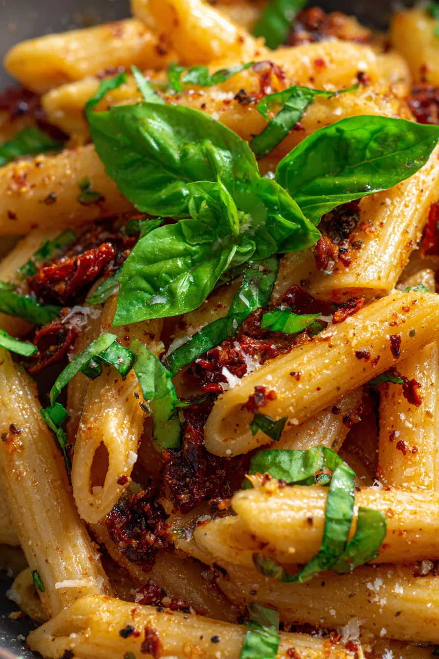 One-Pan Sun-dried Tomato Pasta-texture-closeup
