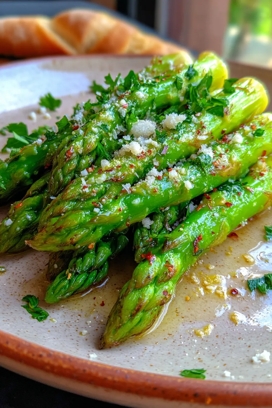 Oven-Baked Asparagus with Garlic and Parmesan-garnish-lemon