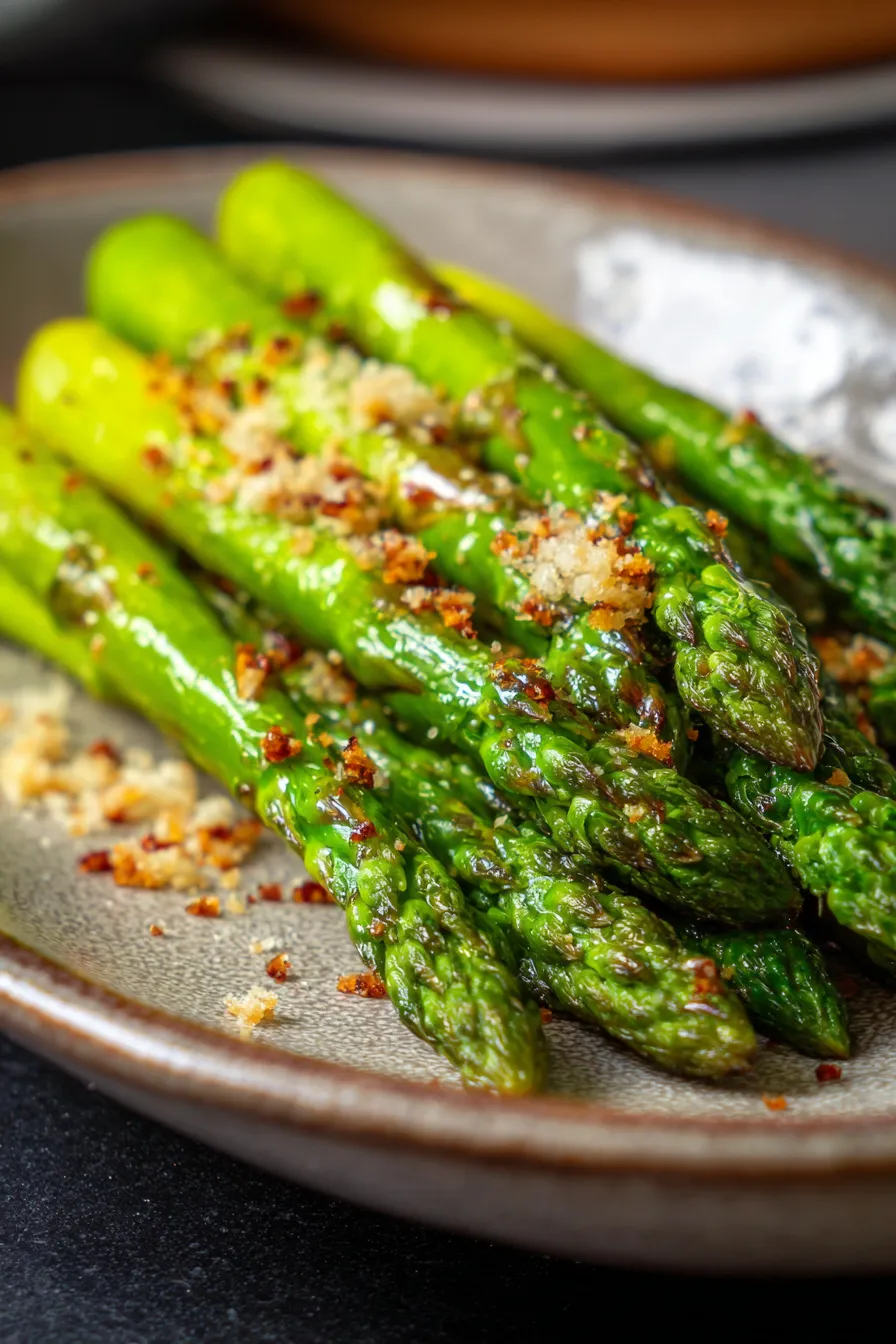 Oven-Baked Asparagus with Garlic and Parmesan-ingredients-overhead