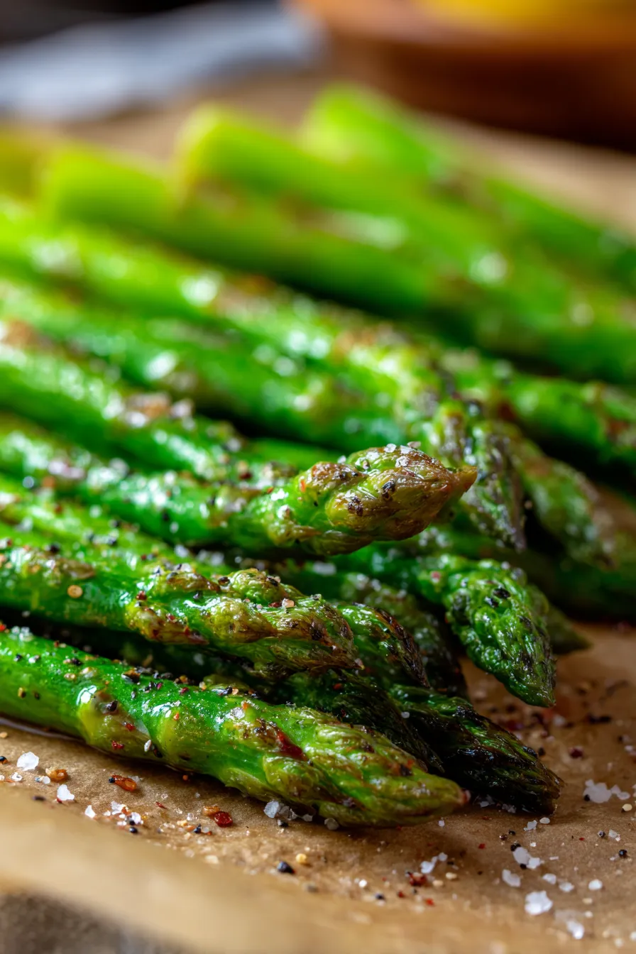 Oven Roasted Asparagus-texture-closeup