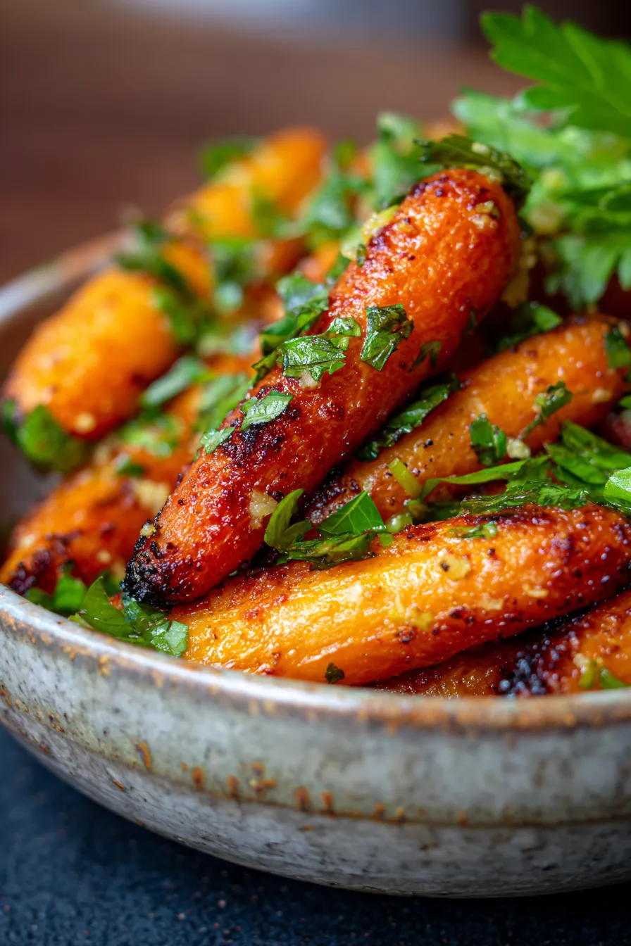 Parmesan Crusted Carrots-served-plate