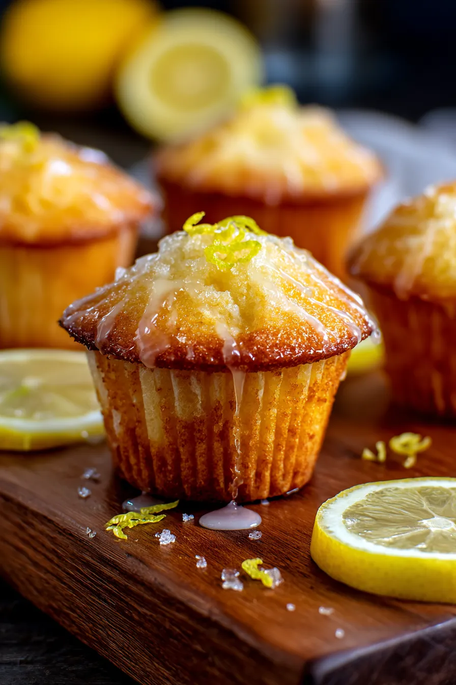 Perfect Lemon Muffins-fluffy interior-closeup