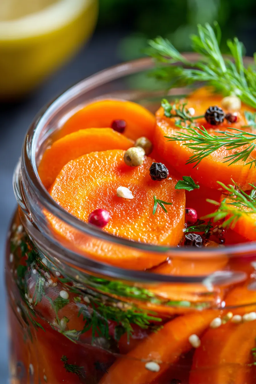 pickled carrots close-up texture