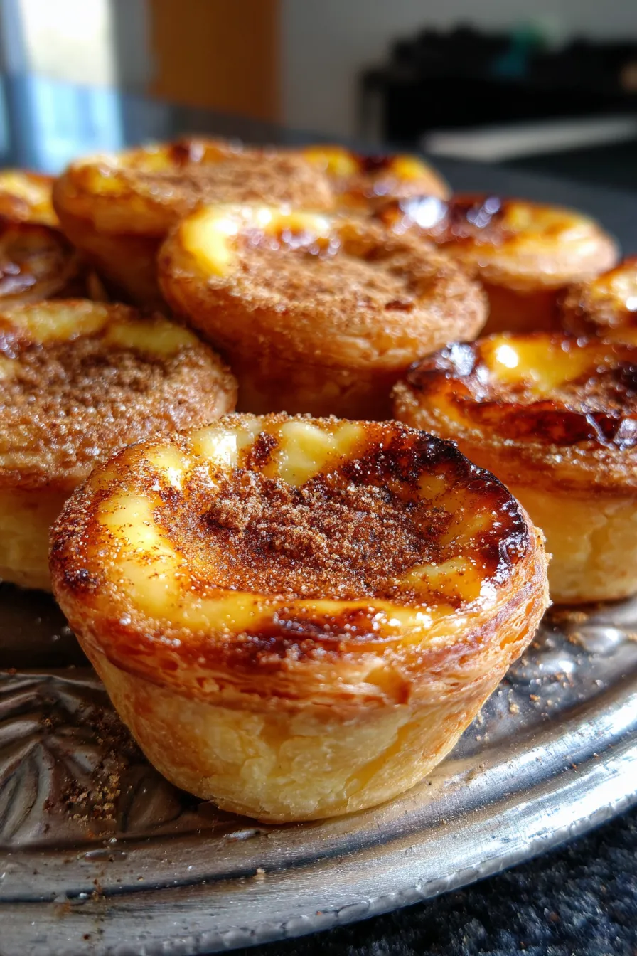 Portuguese Custard Tarts-caramelized-top-stack