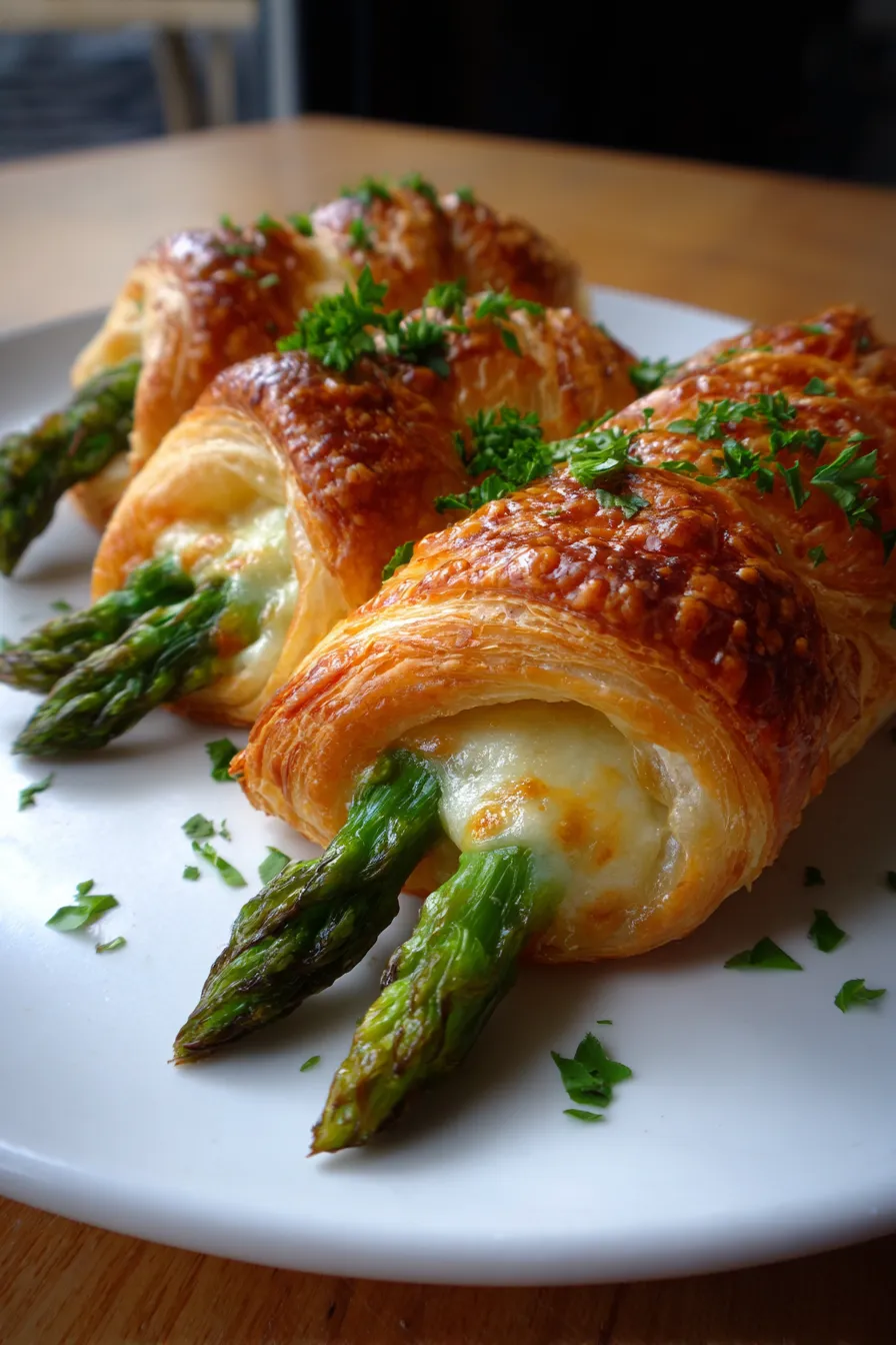 Puff Pastry Wrapped Cheesy Asparagus - Your Choice Nutrition-oven-fresh-closeup