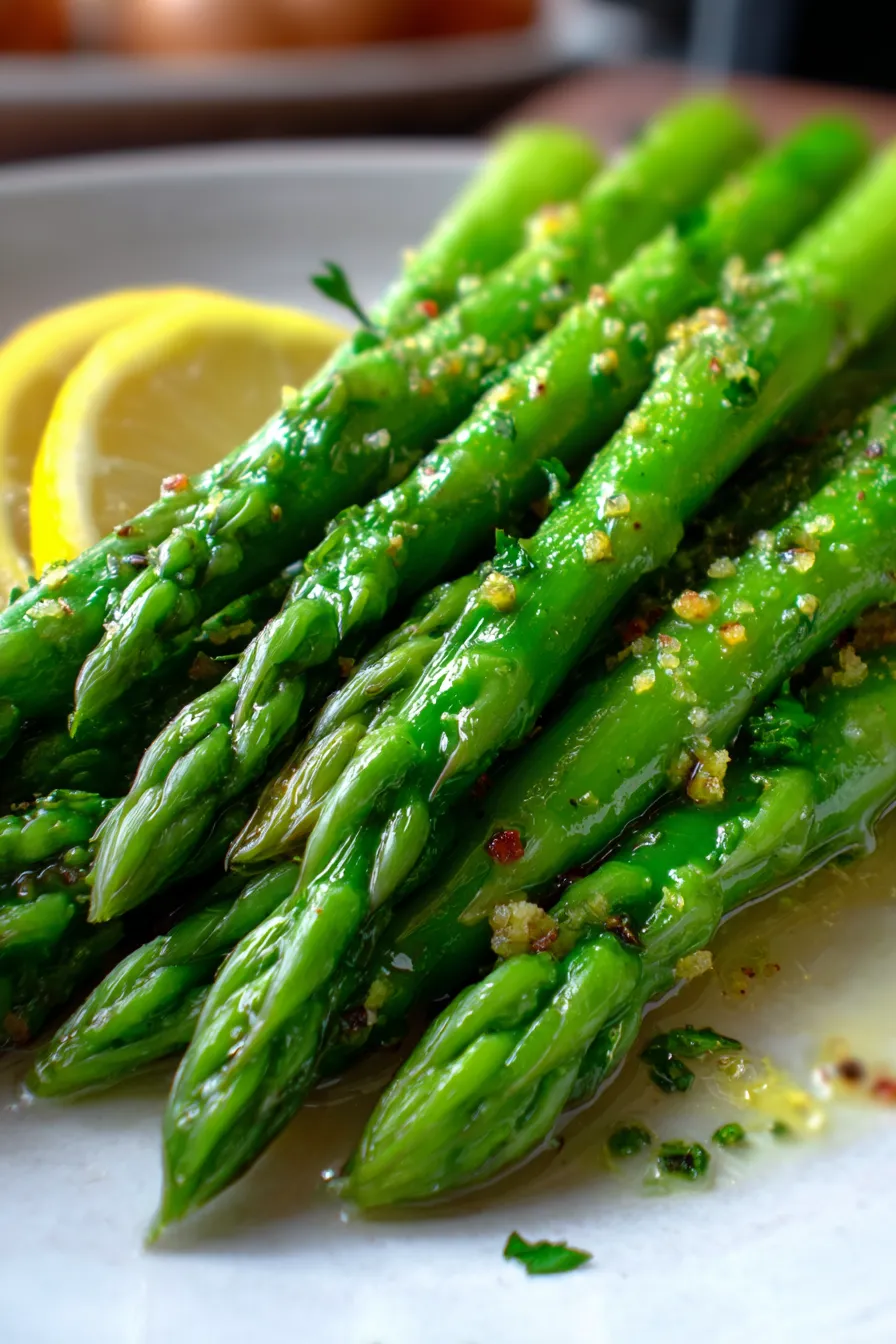 Quick and Easy Stovetop Asparagus-serving-plate-vibrant
