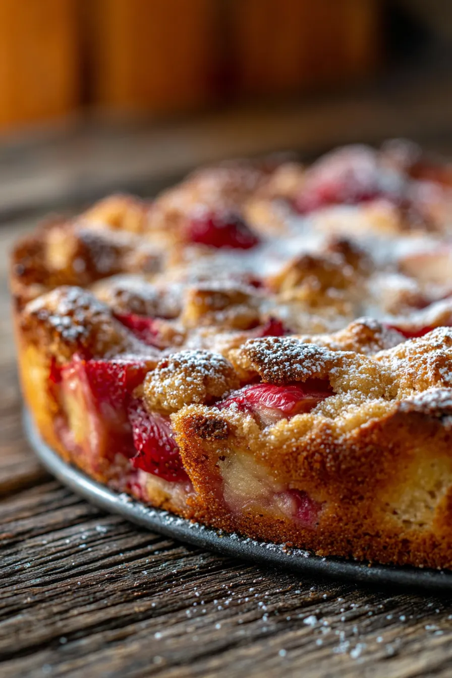 Rhubarb Cake ingredients flatlay