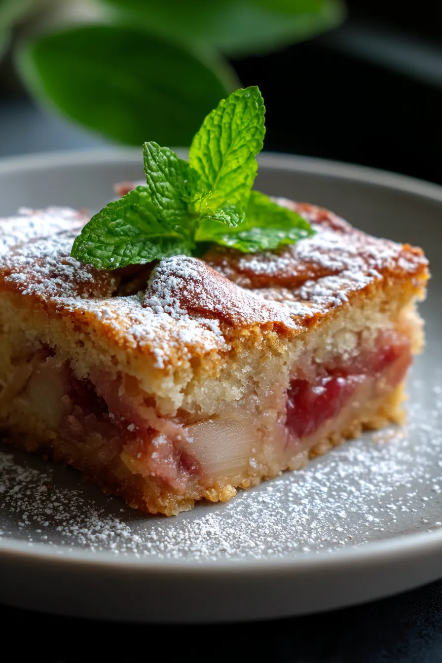 Rhubarb Pudding Cake overhead